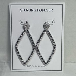 BNWT Sterling Forever Rhodium plated DANGLE earrings